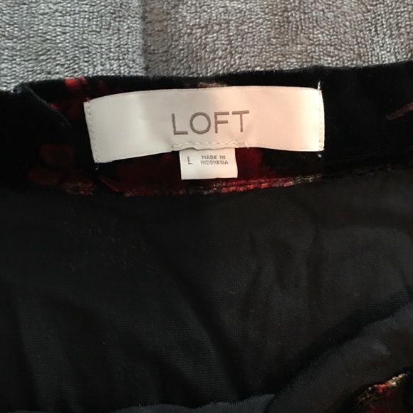 Loft Velvet Velour Off Shoulder Floral Top - Picture 3 of 4